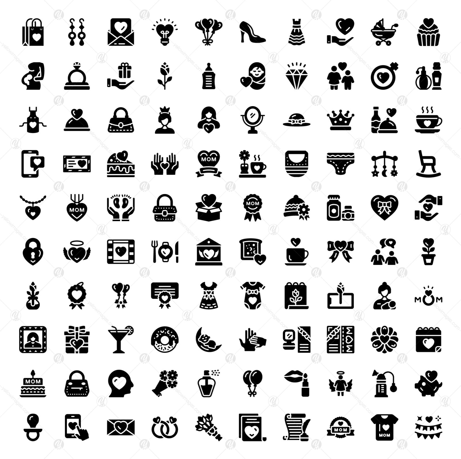 Mothers Day Linear Icons Pack Mothers Day Linear Icons Pack