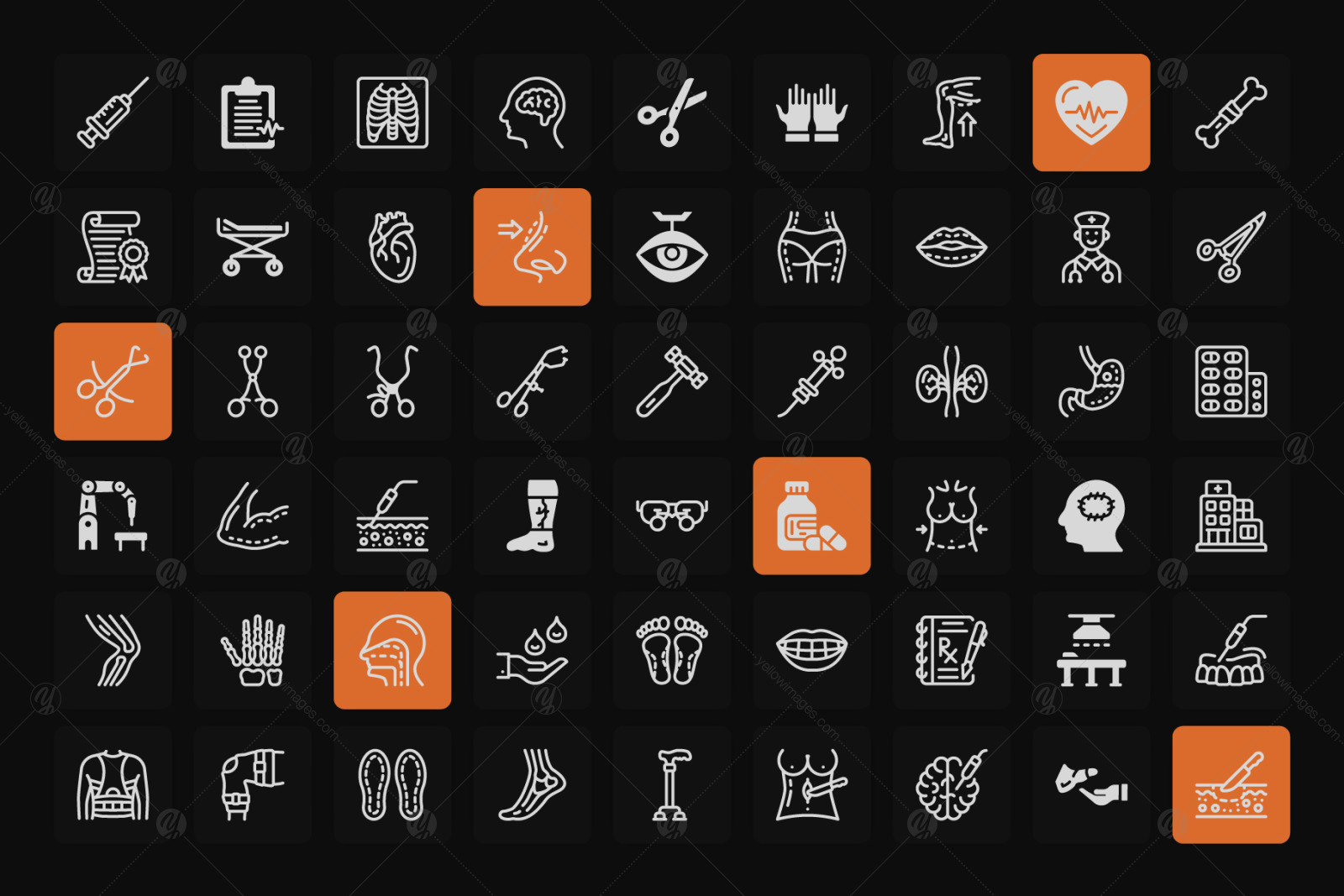 Pack of Medical Surgery Linear Icons Pack of Medical Surgery Linear Icons