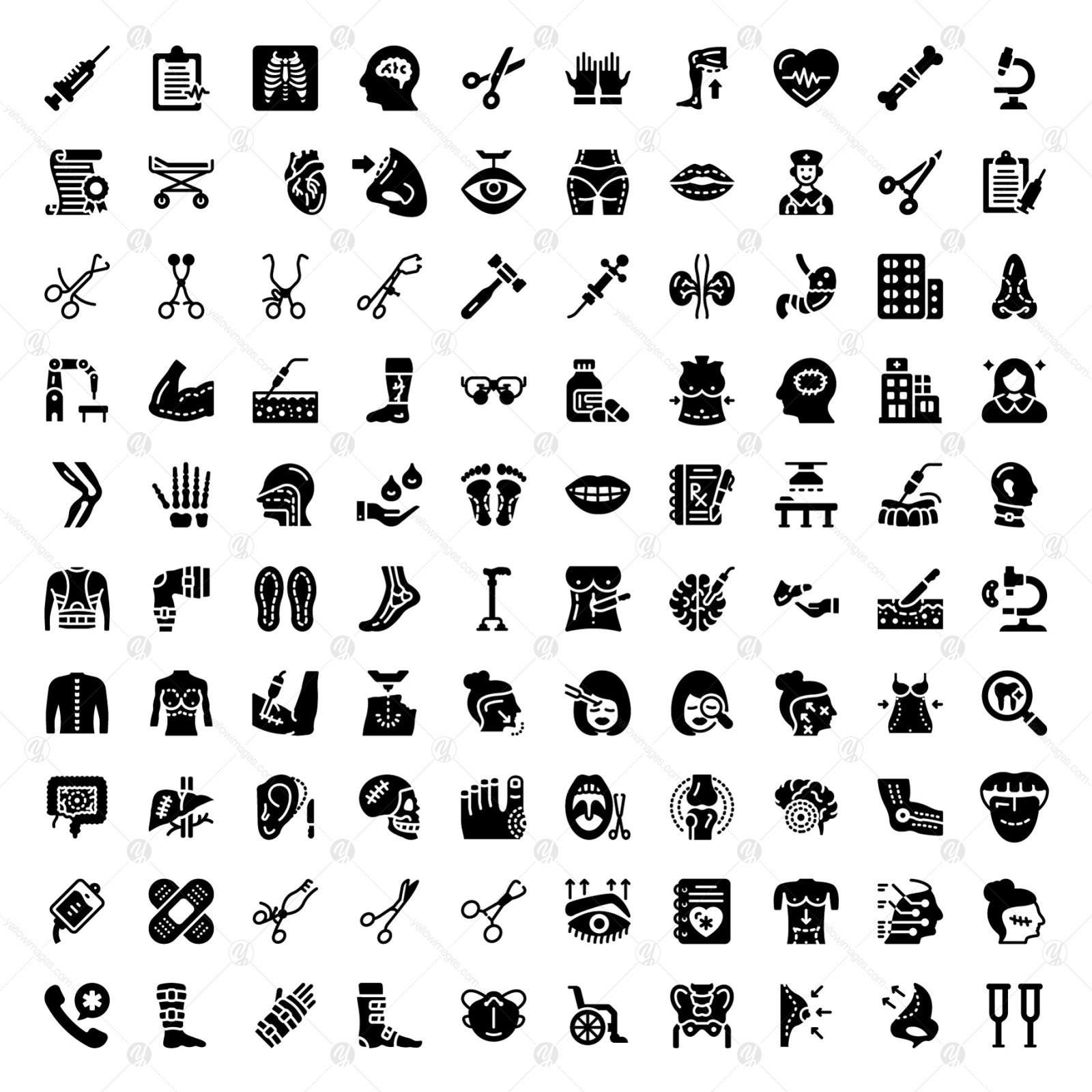 Pack of Medical Surgery Linear Icons