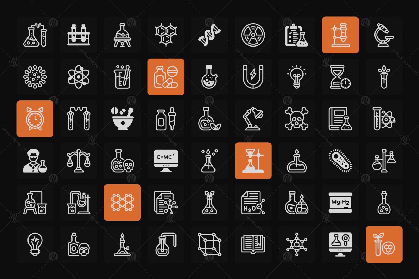 Pack of Chemistry Linear Icons Pack of Chemistry Linear Icons
