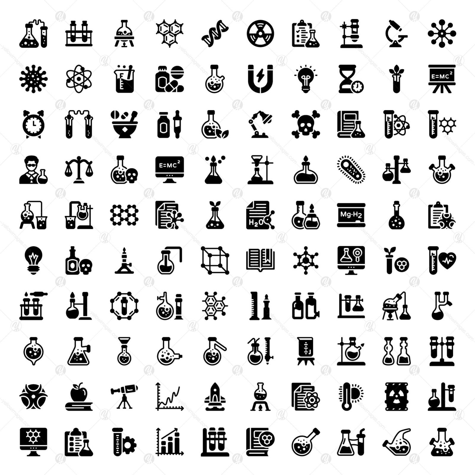 Pack of Chemistry Linear Icons Pack of Chemistry Linear Icons
