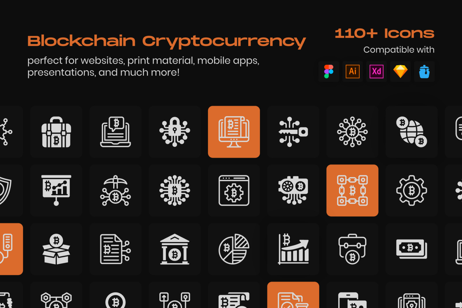 Bitcoin Technology Linear Icons Bitcoin Technology Linear Icons