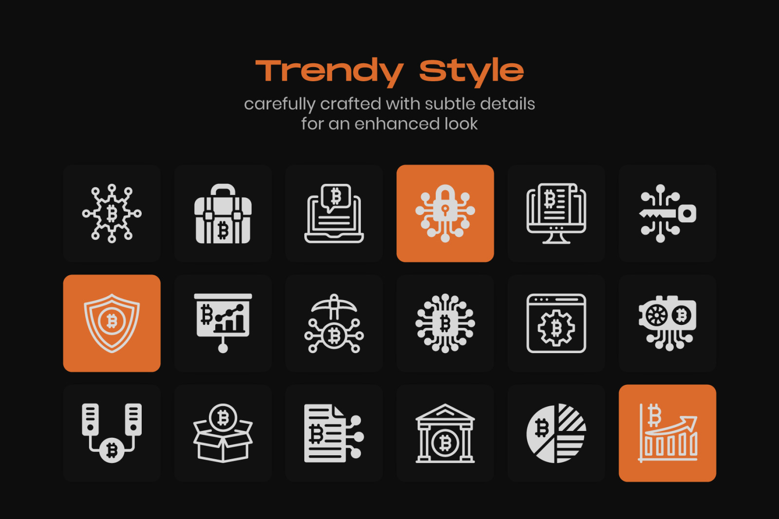Bitcoin Technology Linear Icons Bitcoin Technology Linear Icons