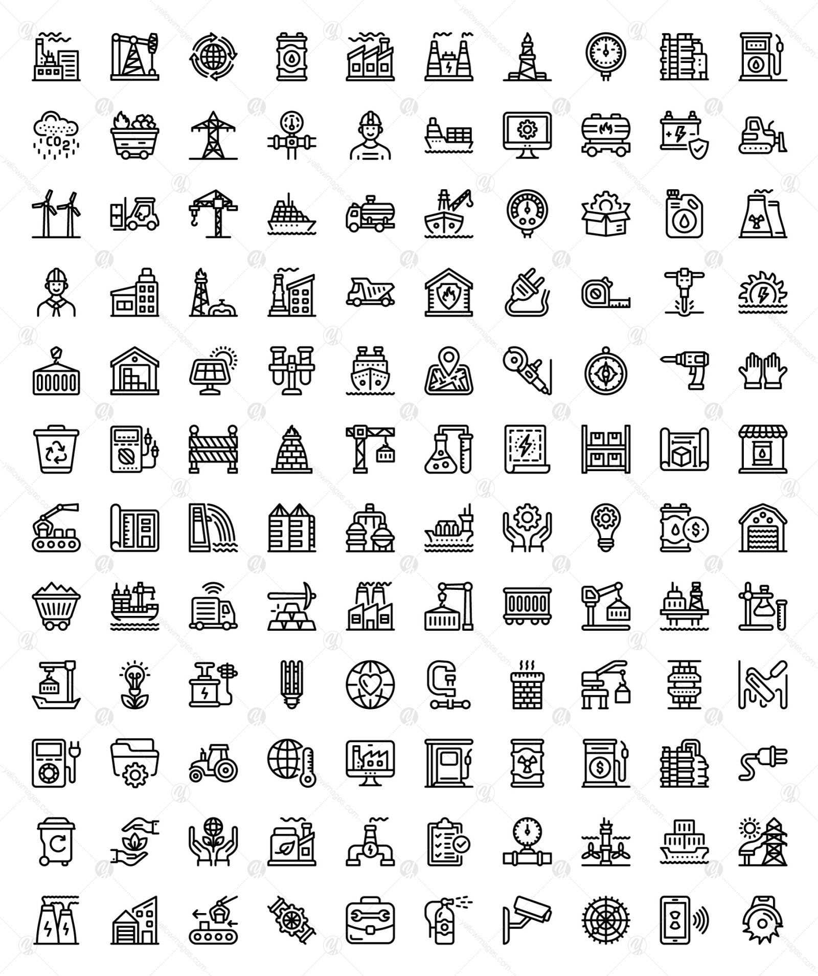 Pack of Industrial Linear Icons