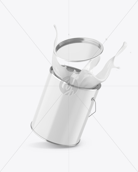 Glossy Paint Bucket W/ Splash Mockup