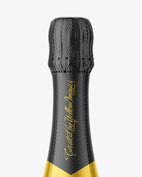 Clear Glass Champagne Bottle Mockup