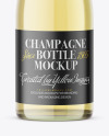 Clear Glass Champagne Bottle Mockup