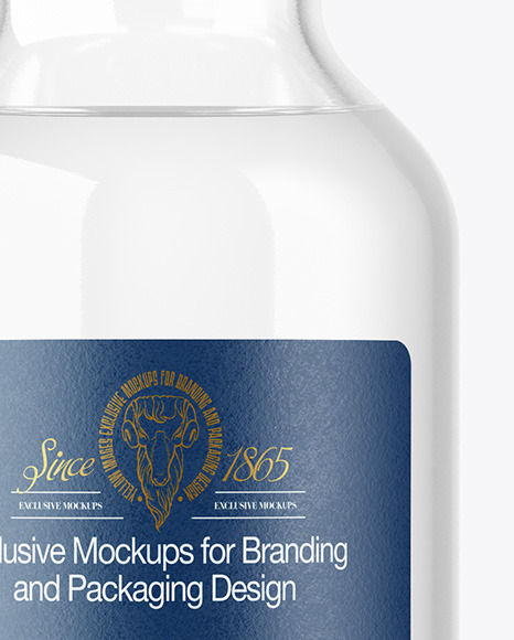 Dry Gin Bottle with Wooden Cap Mockup