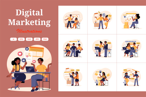 M442_Digital Marketing Illustration Pack - Keyword