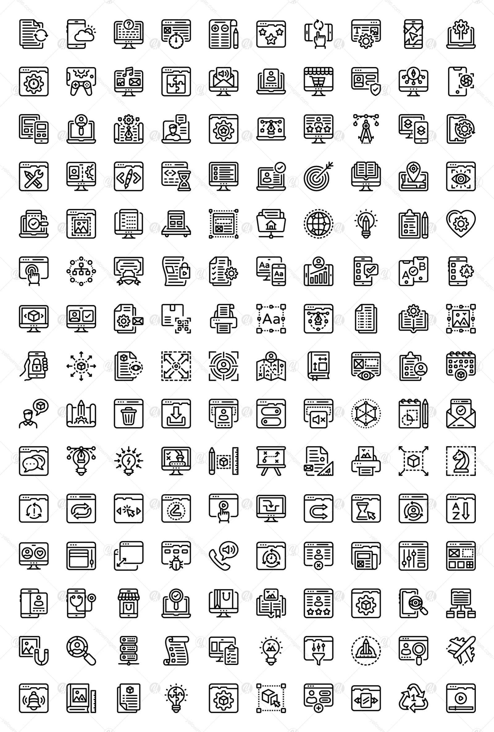 Web Design Linear Icons Pack