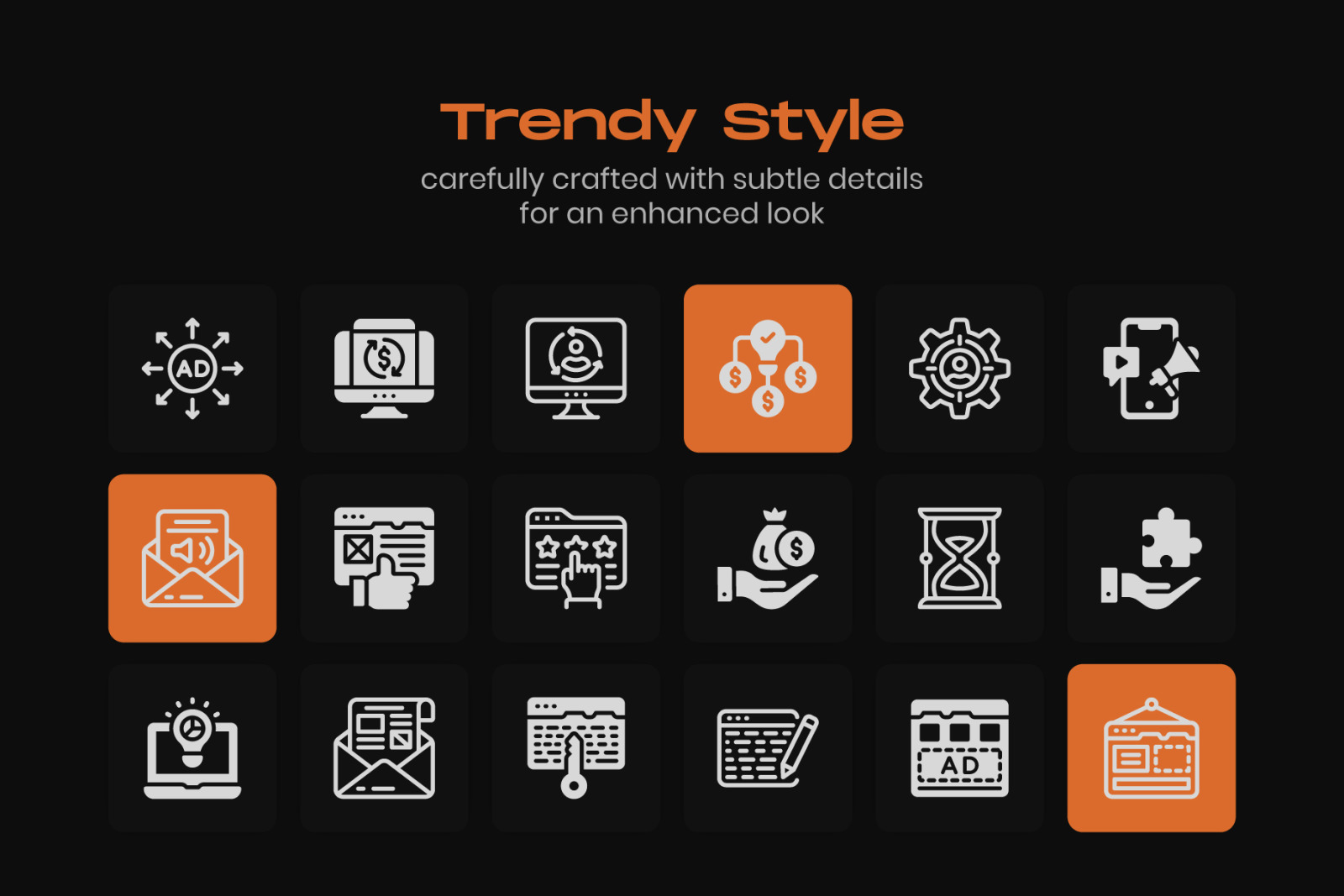 Digital Marketing Linear Icons Pack