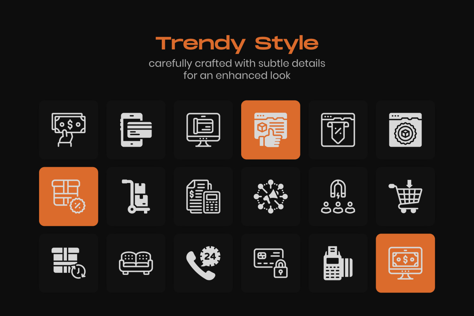 Shopping and Commerce Linear Icons