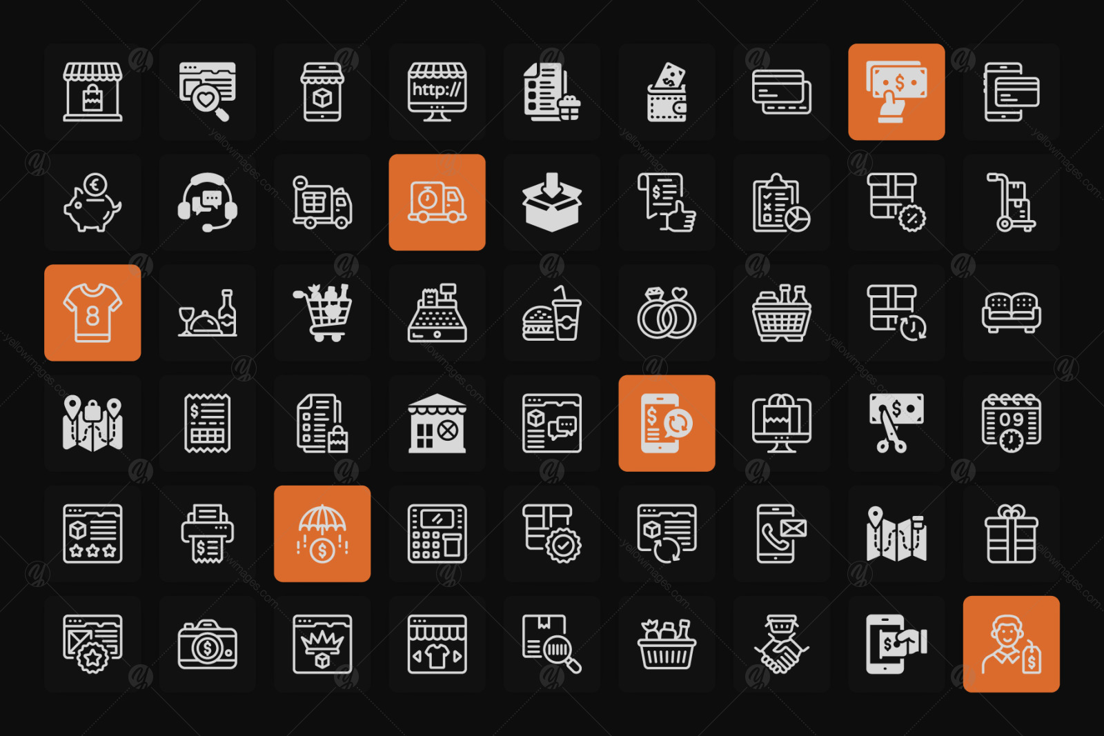 Shopping and Commerce Linear Icons Shopping and Commerce Linear Icons