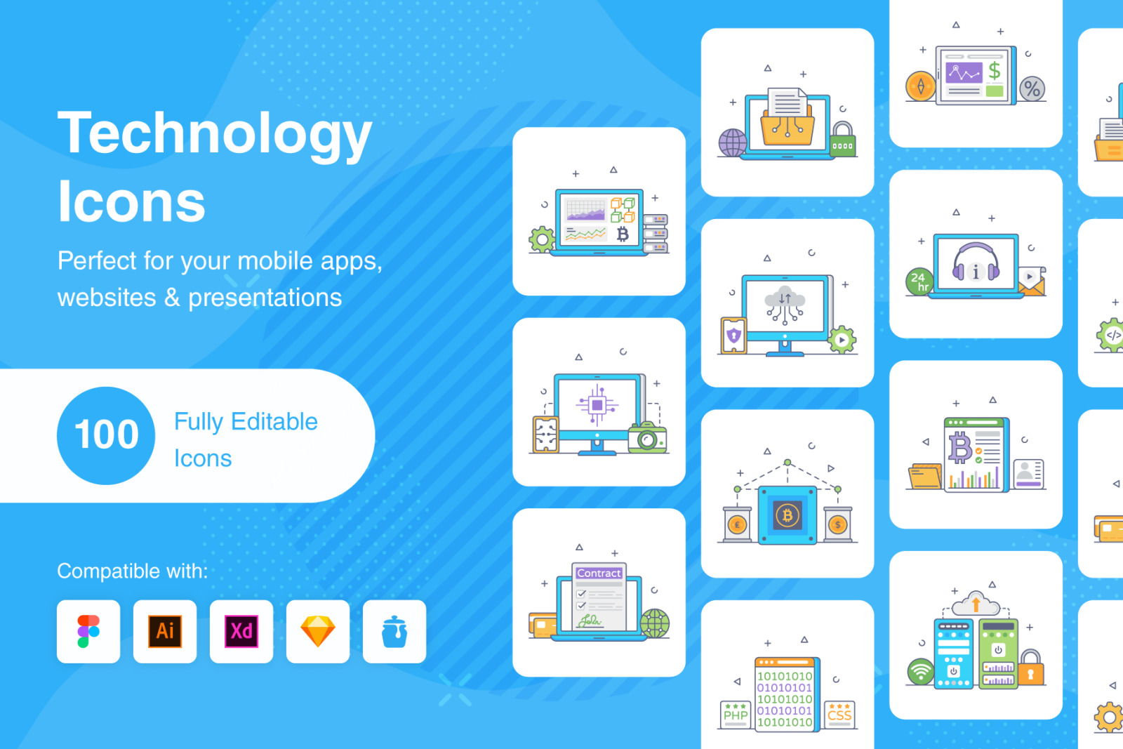 Technology Flat Conceptual Icons