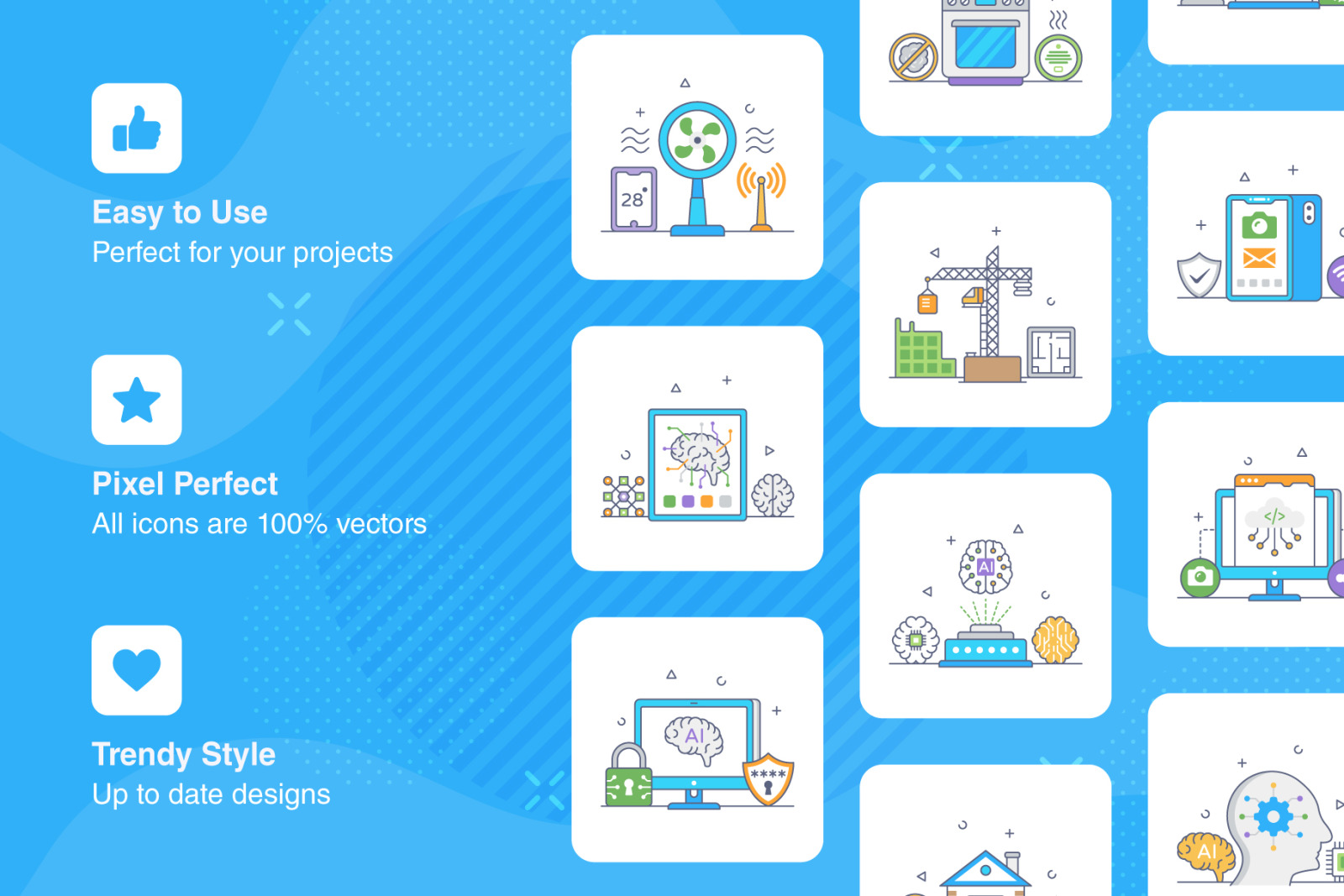 Technology Flat Conceptual Icons