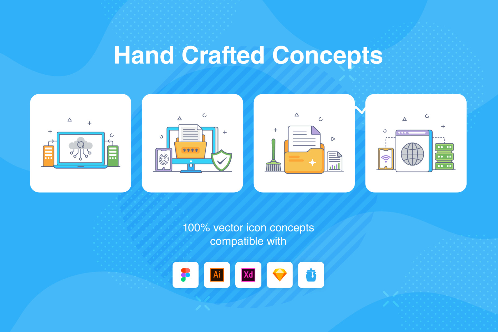 Technology Flat Conceptual Icons