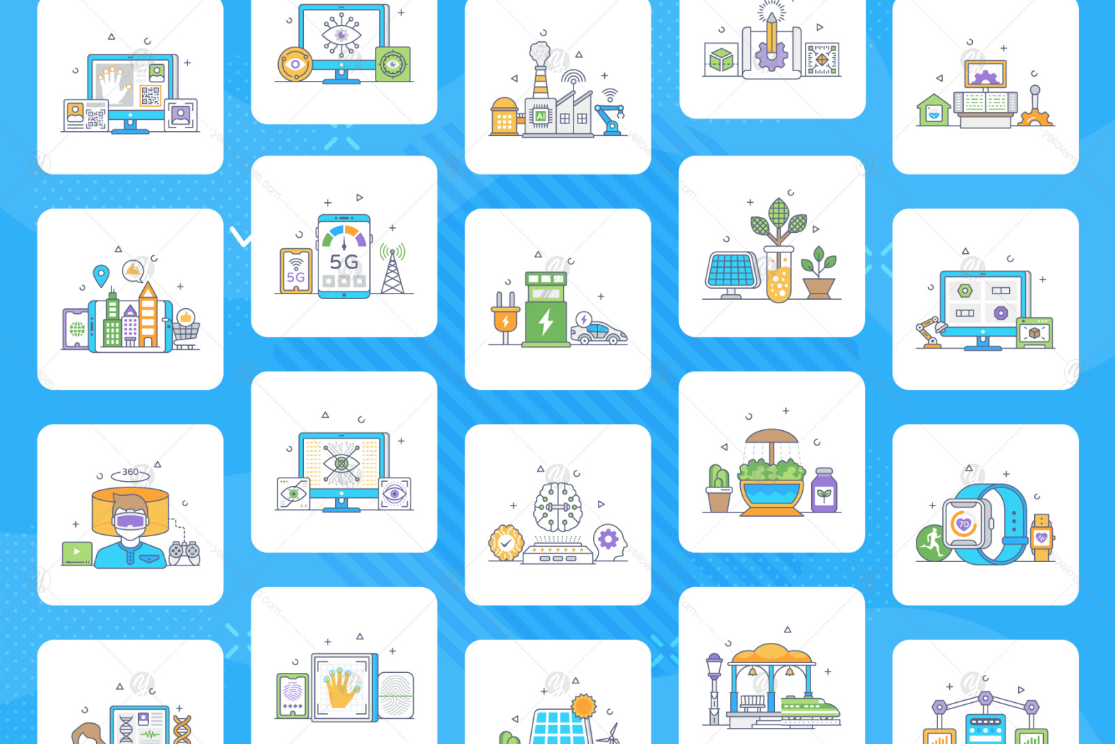 Technology Flat Conceptual Icons Technology Flat Conceptual Icons