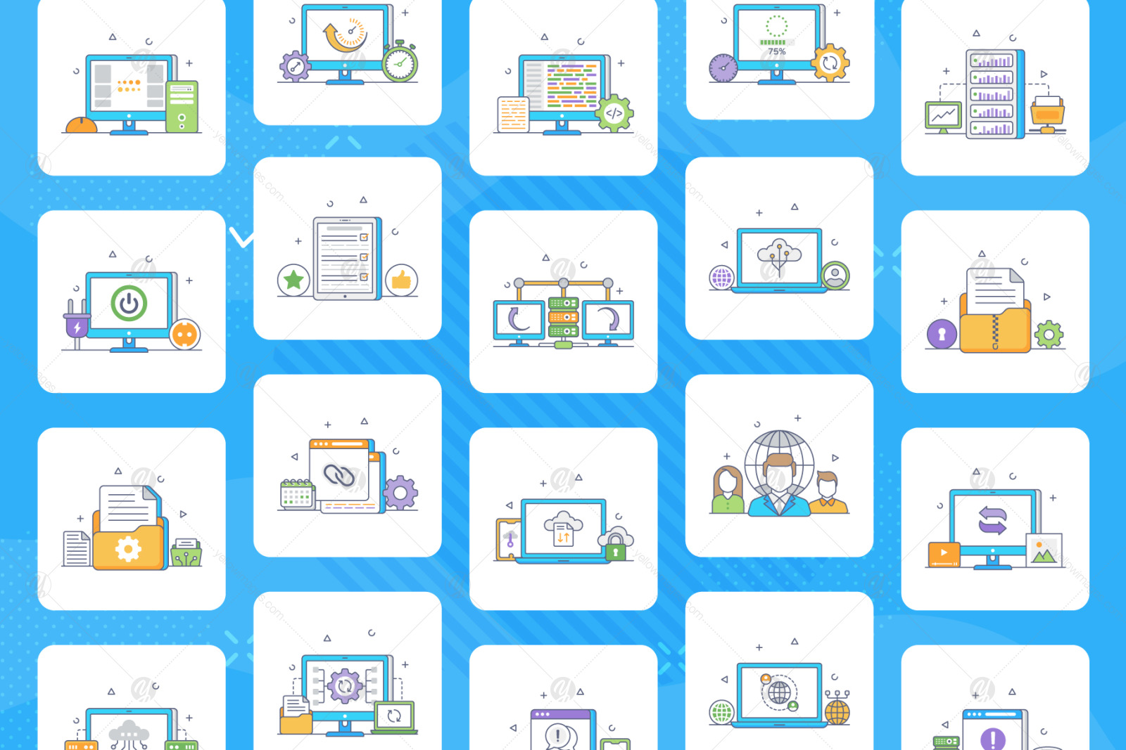 Technology Flat Conceptual Icons Technology Flat Conceptual Icons