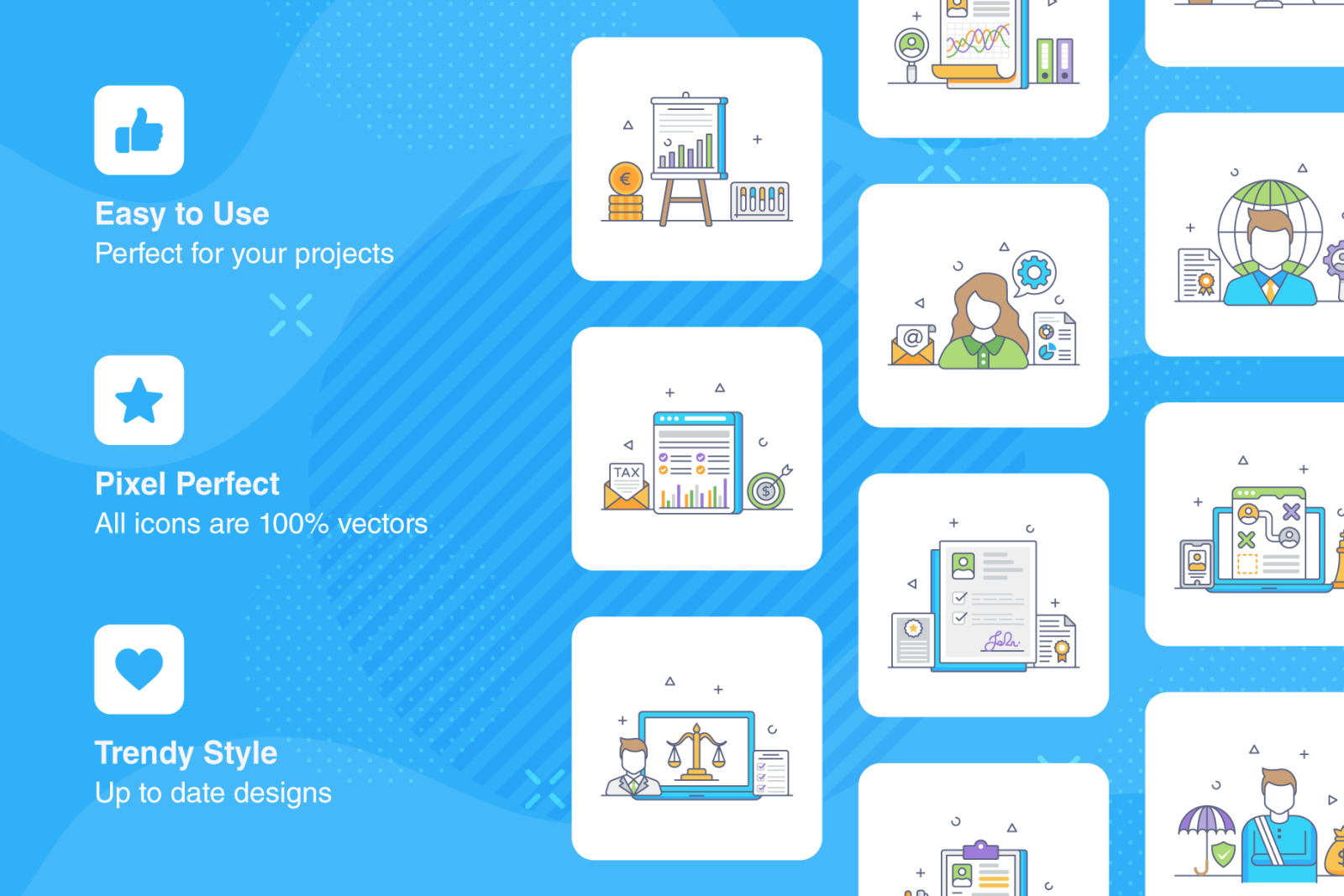 Human Resources Flat Outline Pack