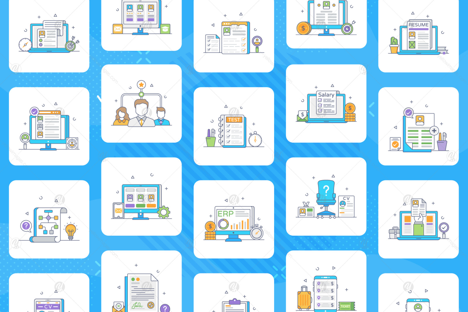 Human Resources Flat Outline Pack Human Resources Flat Outline Pack