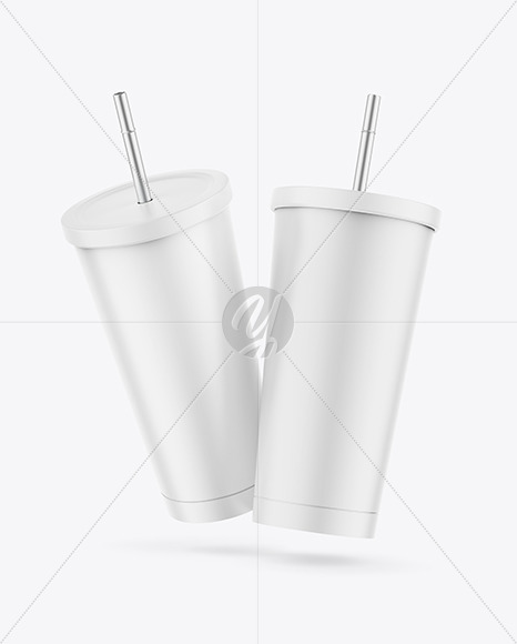 Two Matte Cups Mockup