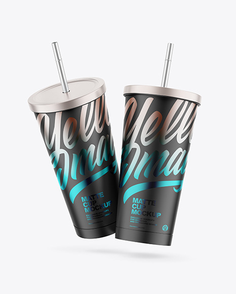 Two Matte Cups Mockup