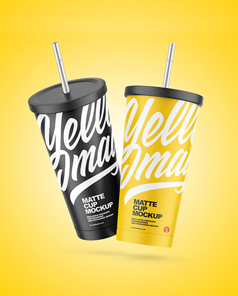 Two Matte Cups Mockup