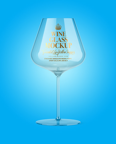 Clear Empty Wine Glass Mockup