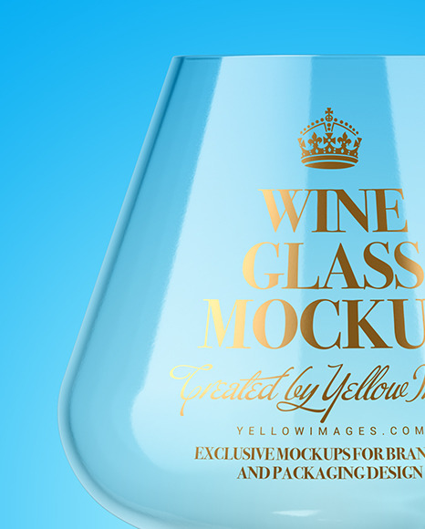 Clear Empty Wine Glass Mockup