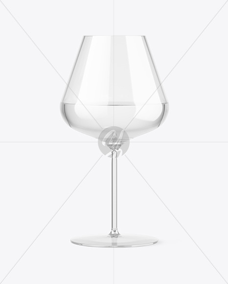 Clear Wine Glass w/ Water Mockup