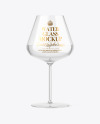 Clear Wine Glass w/ Water Mockup