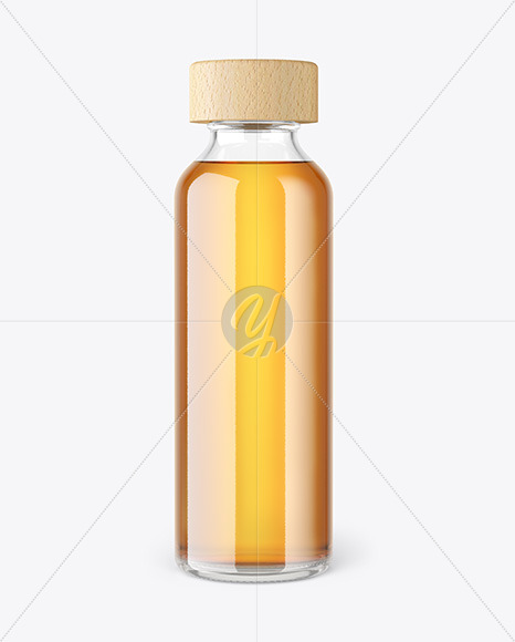 Whiskey Bottle with Wooden Cap Mockup