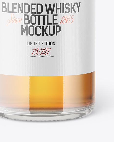 Whiskey Bottle with Wooden Cap Mockup