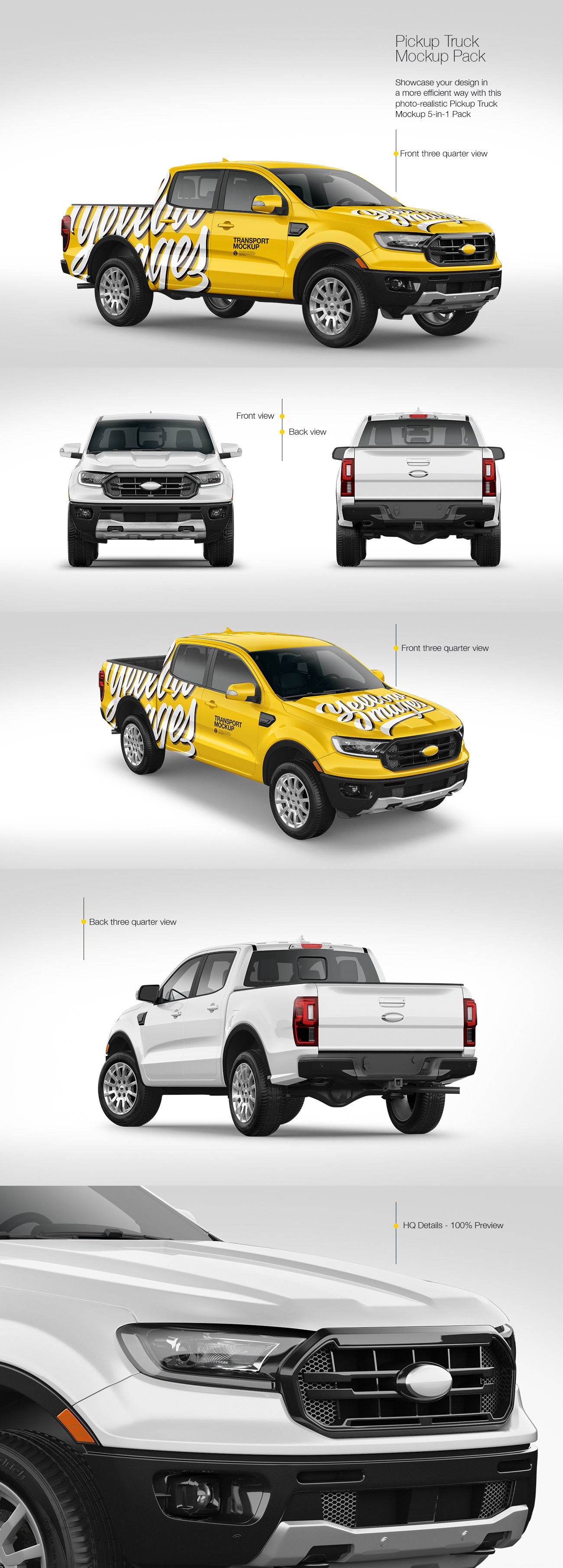 Pickup Truck Mockup Pack