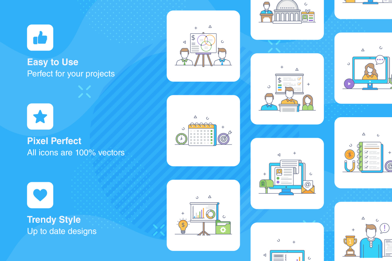 Business Trainings Flat Icons