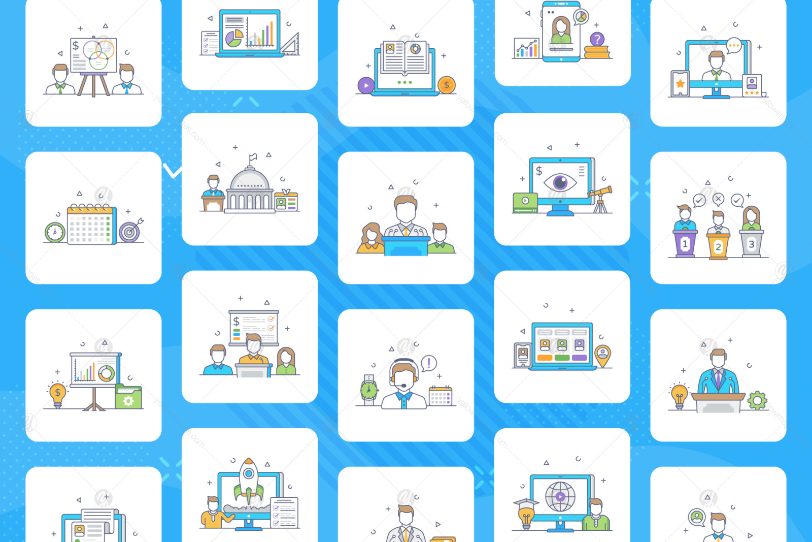 Business Trainings Flat Icons