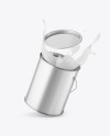 Matte Metallic Paint Bucket w/ Splash Mockup