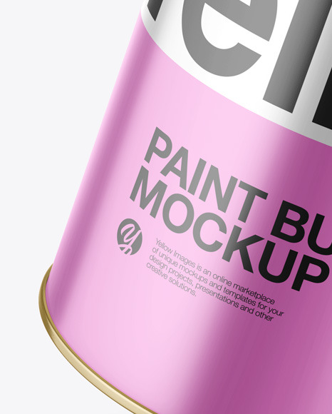 Matte Metallic Paint Bucket w/ Splash Mockup