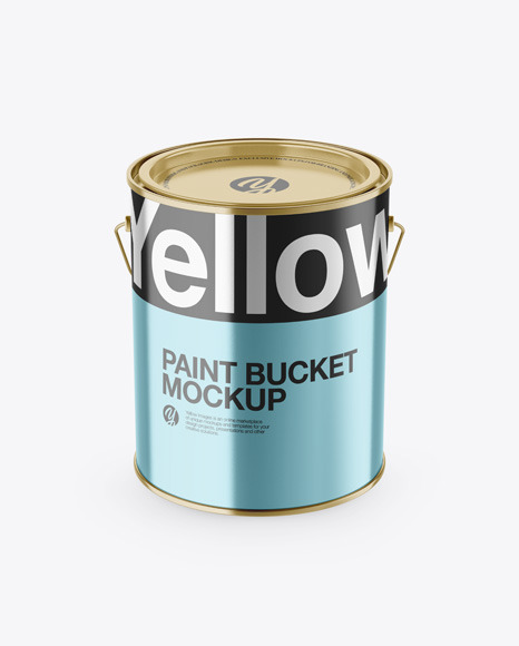 Metallic Paint Bucket Mockup