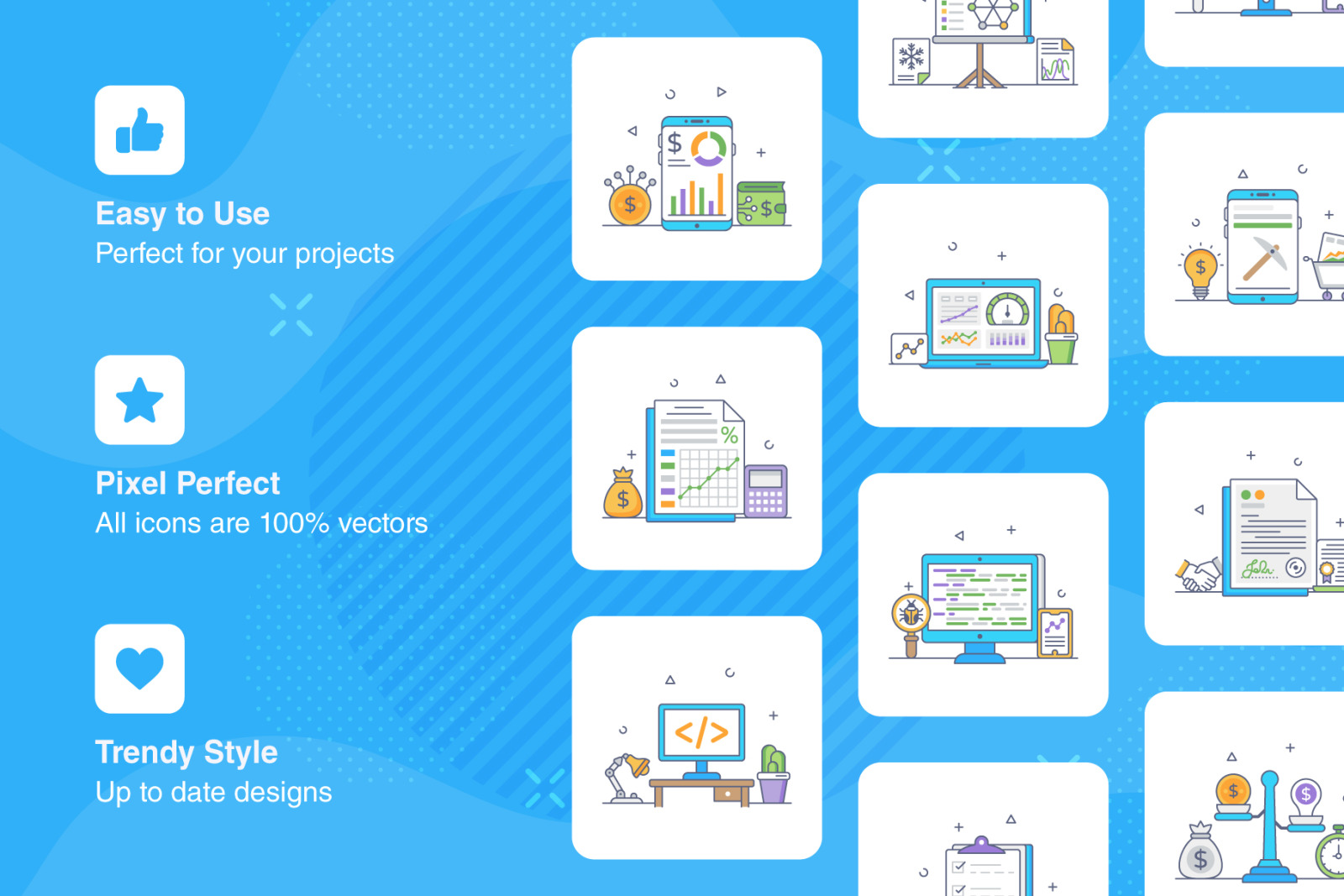 Business Intelligence Flat Icons