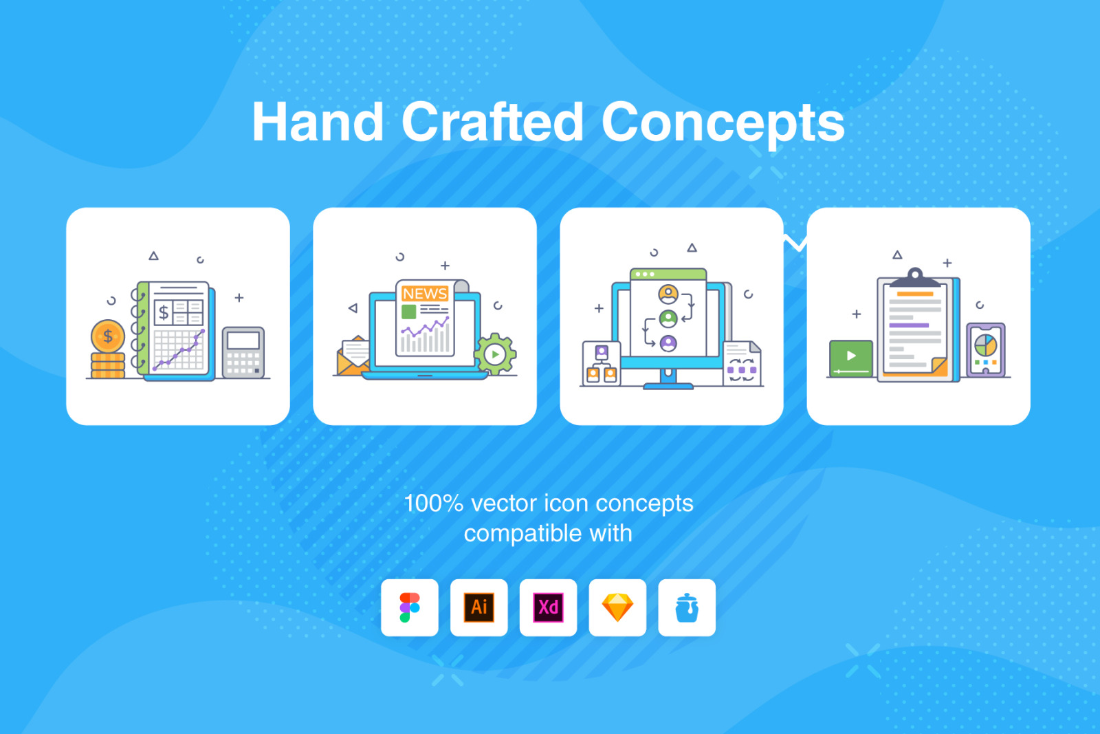 Business Intelligence Flat Icons