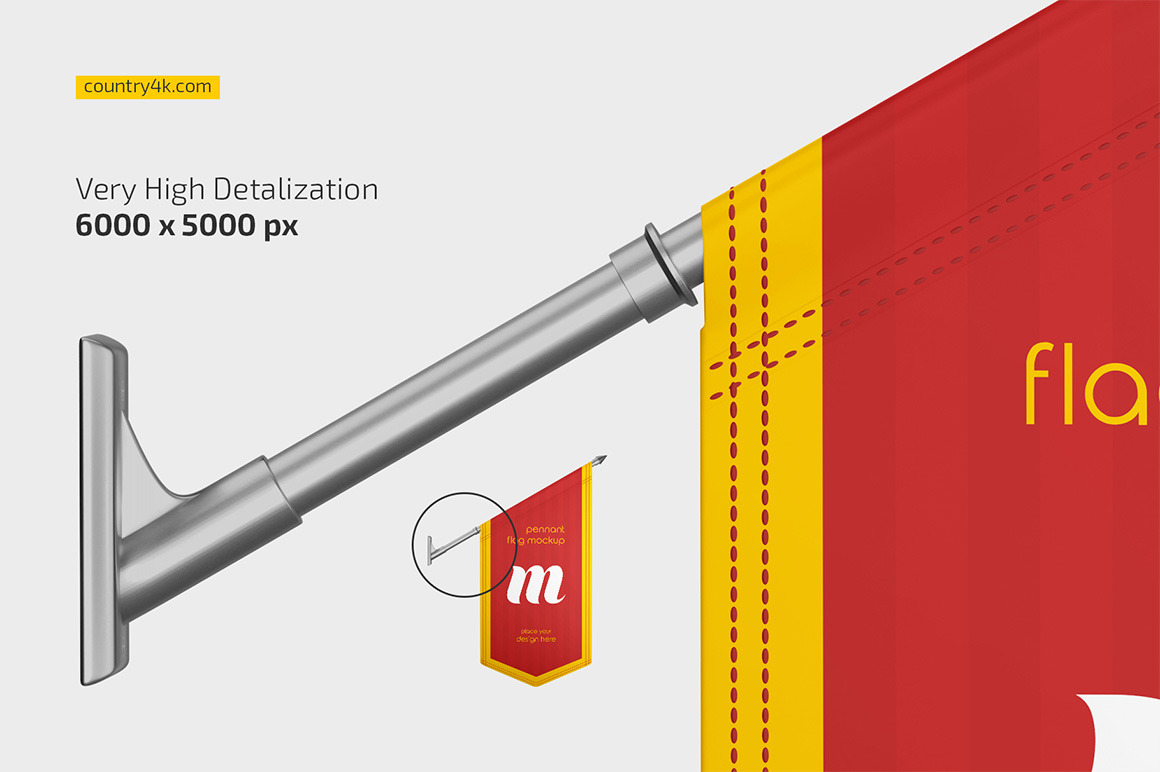 Pennant Flag Mockup Set Pennant Flag Mockup Set
