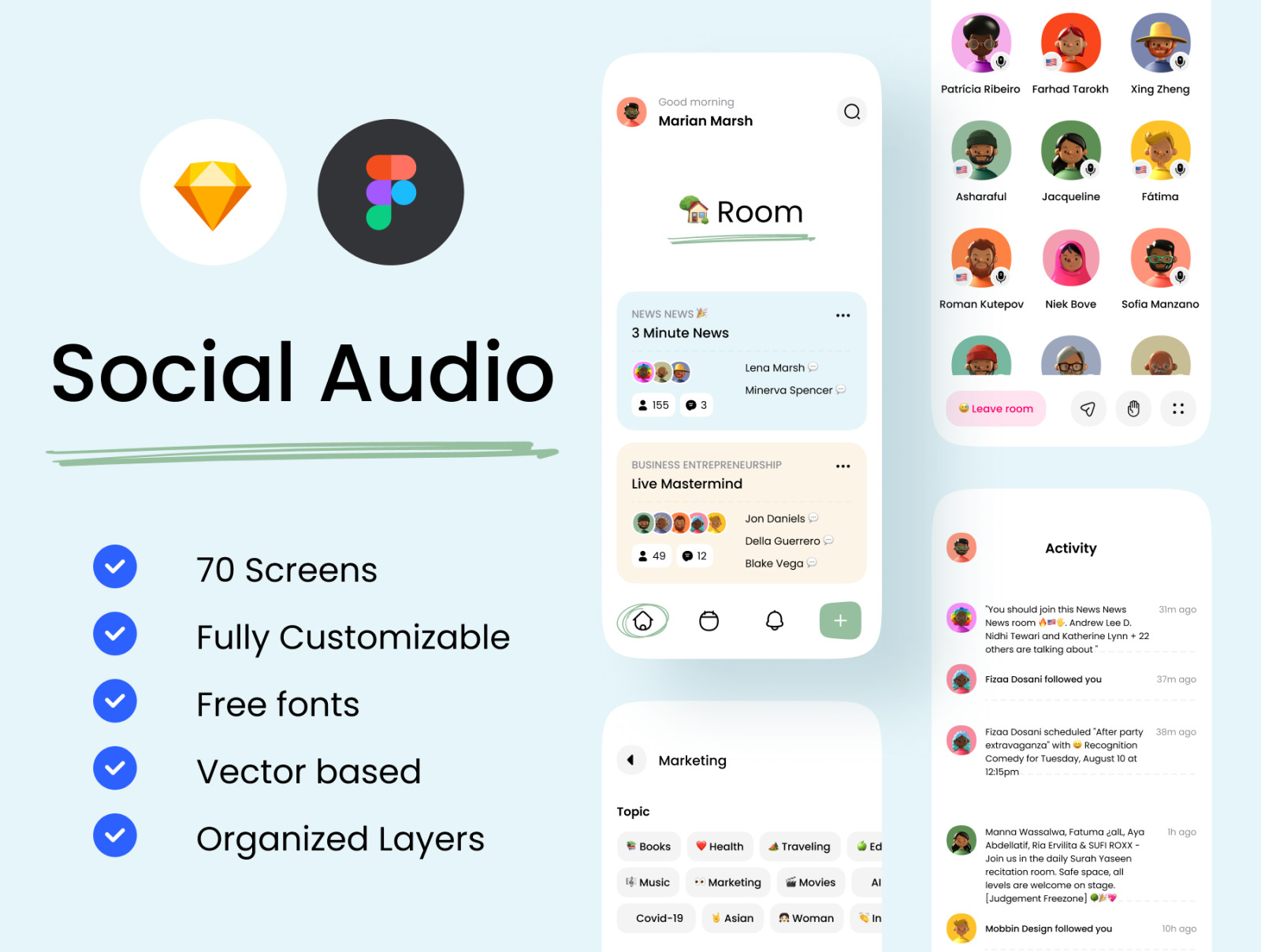 Social Audio App UI Kit Social Audio App UI Kit