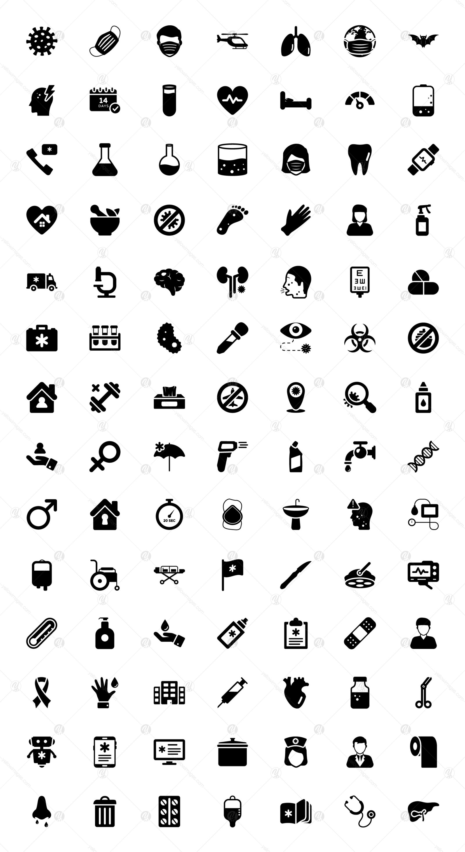 Medical and Corona Flat Icons Pack Medical and Corona Flat Icons Pack