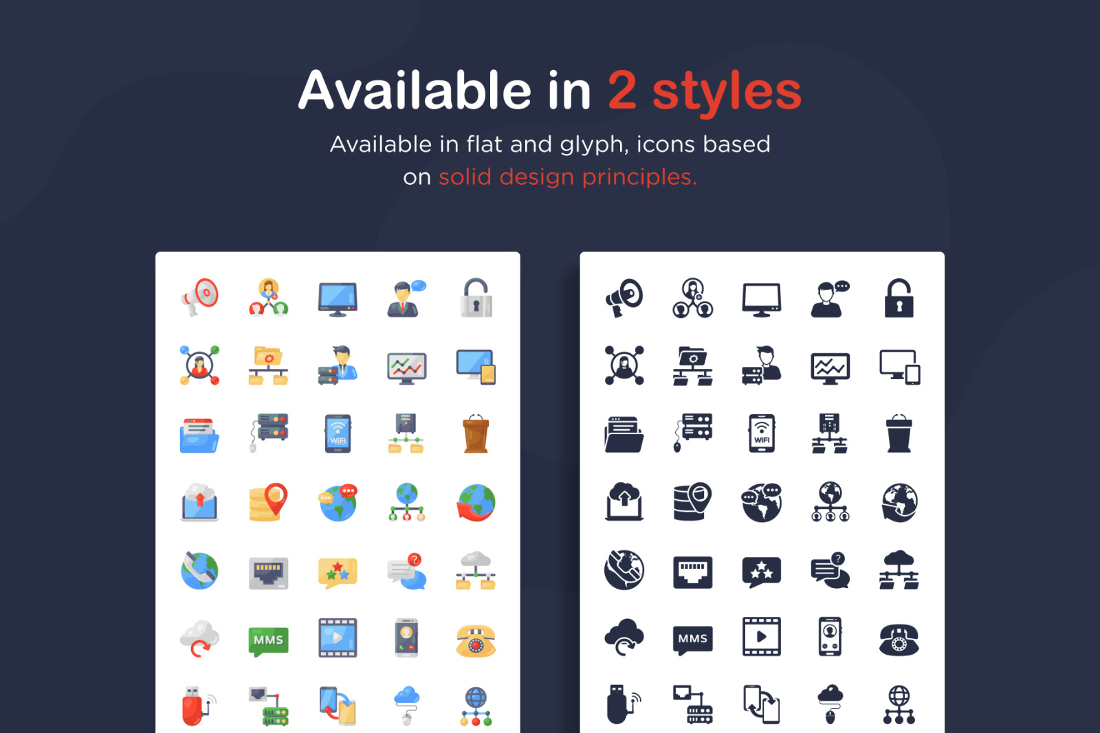 Network and Communication Flat Icons