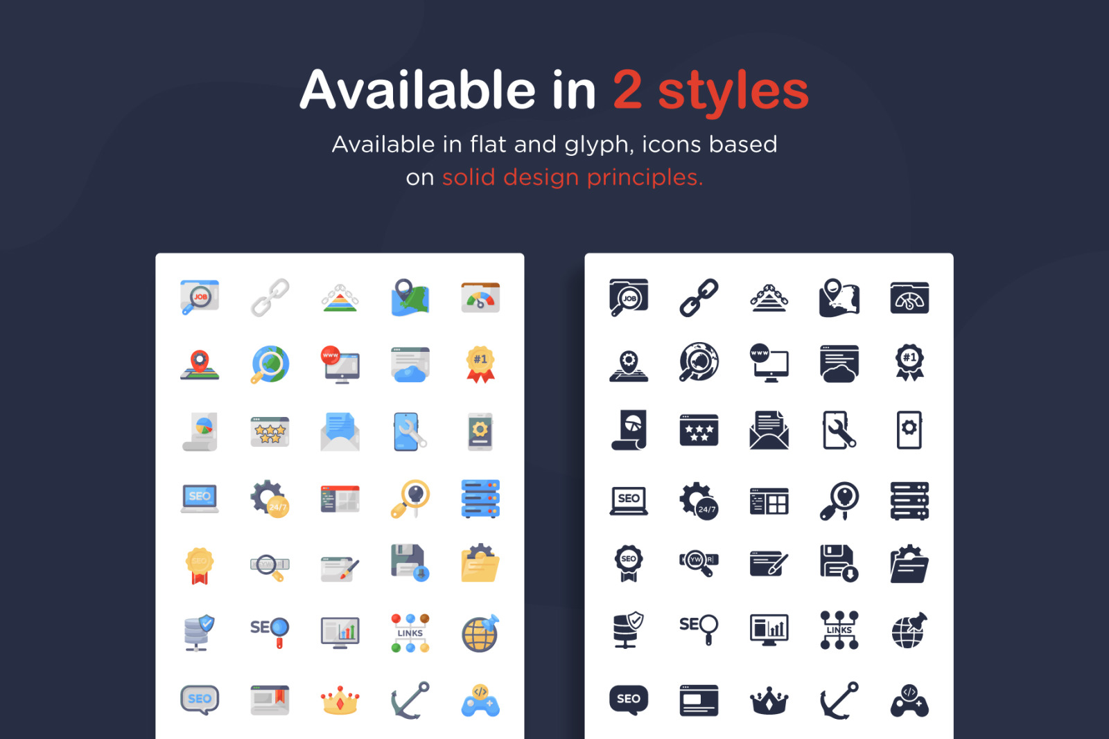 Digital Marketing Flat Icons Set