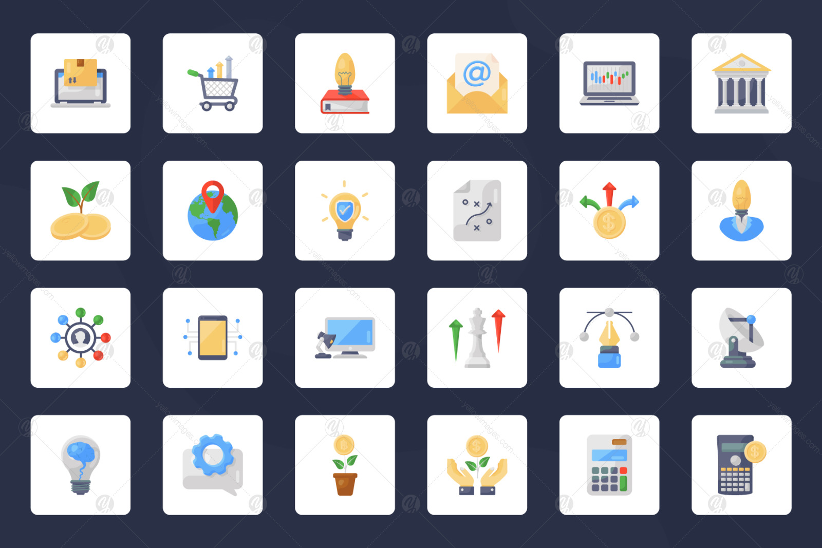 Business and Management Flat Icons