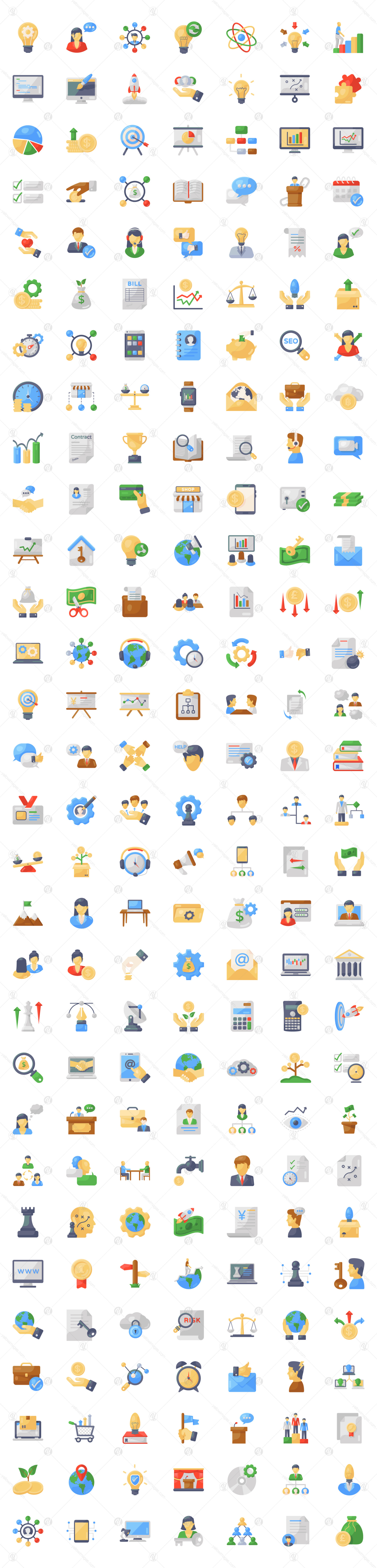 Business and Management Flat Icons