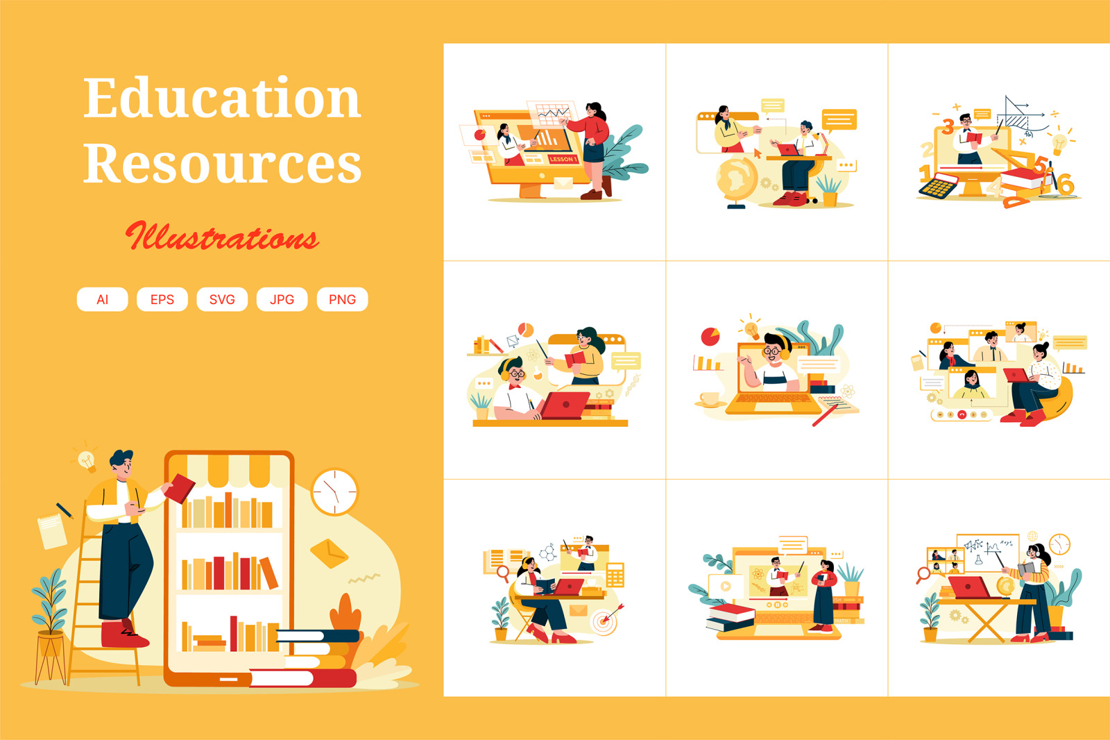 M450_Online Education Illustration Pack