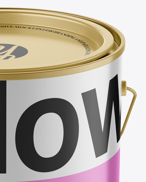 Matte Metallic Paint Bucket Mockup